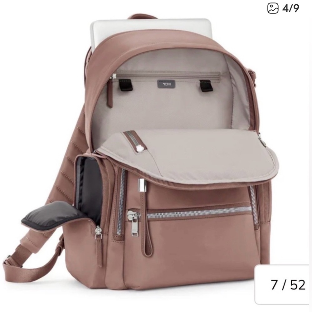 Tumi Celina Rose Backpack with Silver Details Fits 15” Labtop Authentic Tumi - Picture 4 of 15